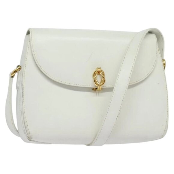 GUCCI Shoulder Bag Leather White Gold - Picture 1 of 14